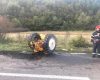 Tractor rupt în două în urma unui accident lângă Goruia