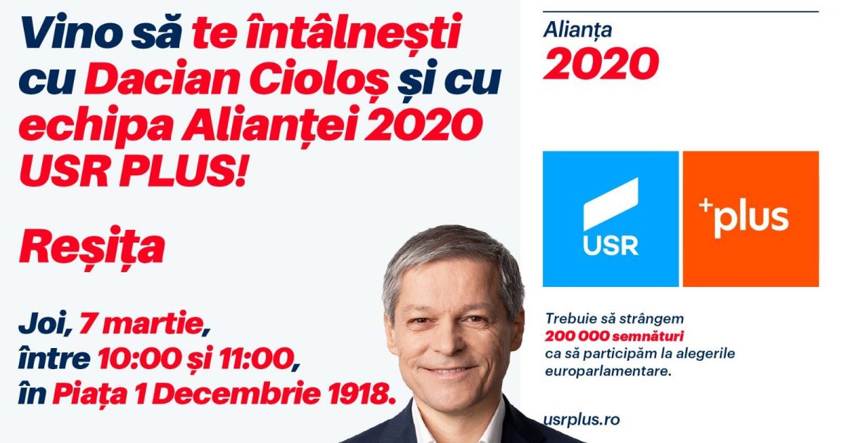 Dacian Cioloș așteptat joi, la Reșița