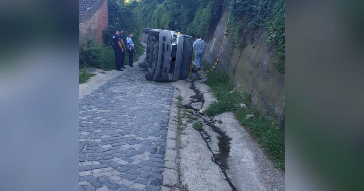 Accident ca o cascadorie la Reșița