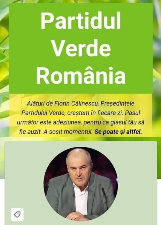 Marea provocare Verde lansată de Florin Călinescu, Preşedintele Partidului Verde