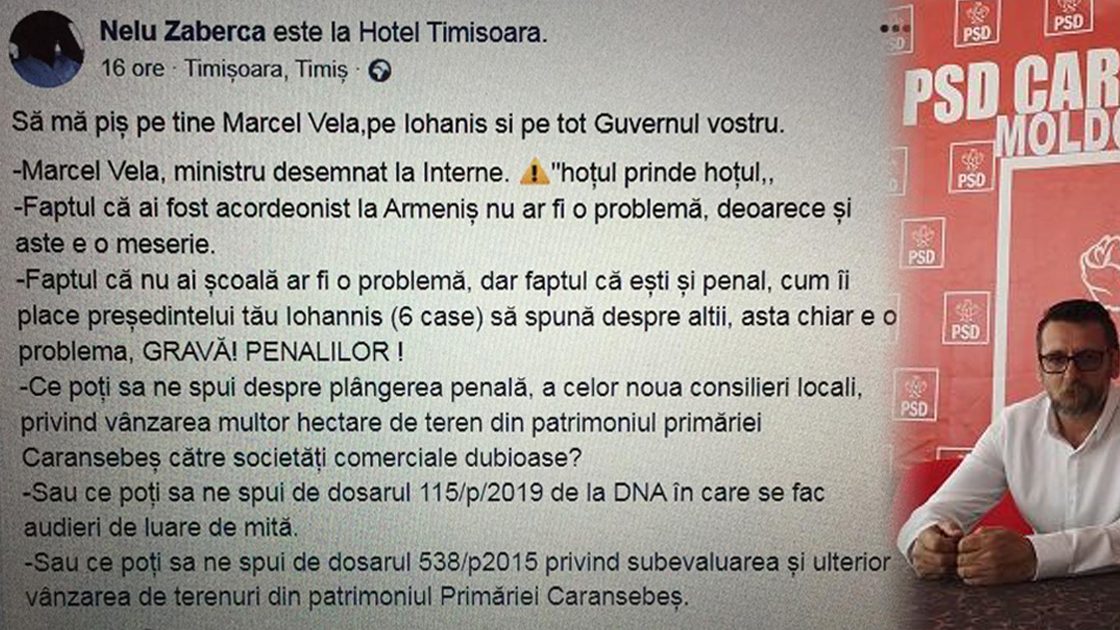 Preşedintele PSD Moldova Nouă ,,N. Zaberca”, trompeta ,,semianalfabetă” a Preşedintei PSD Caraş-Severin iese la atac