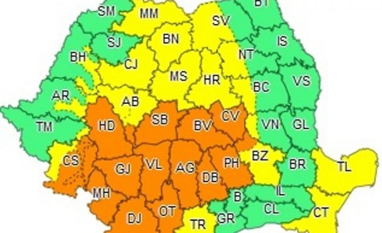 COD PORTOCALIU de furtuni în Caras-Severin  și alte județe din țară până la noapte!