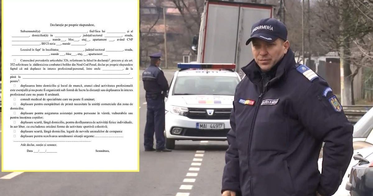 NEWS ALERT:Declaraţia  pe proprie răspundere doar in original!Declaraţie completată şi semnată pe mobil sau o fotografie interzisa!Amenzi cuprinse între 500 lei şi 2.500 de lei!