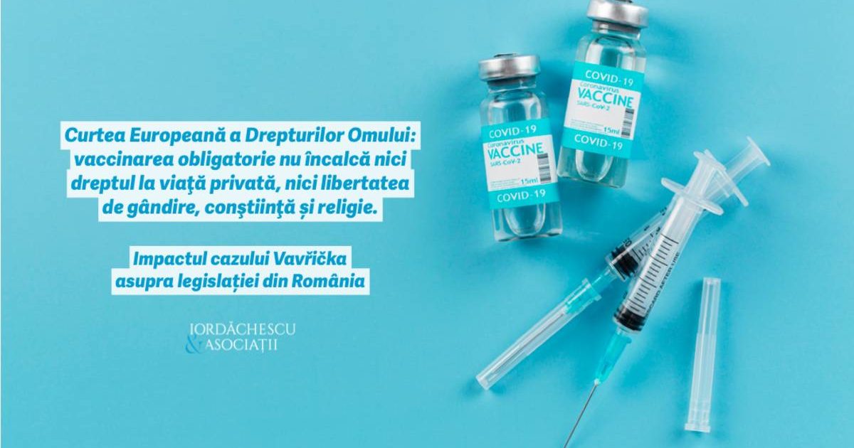 Curtea Europeană a Drepturilor Omului: vaccinarea obligatorie nu încalcă nici dreptul la viaţă privată, nici libertatea de gândire, conştiinţă și religie.