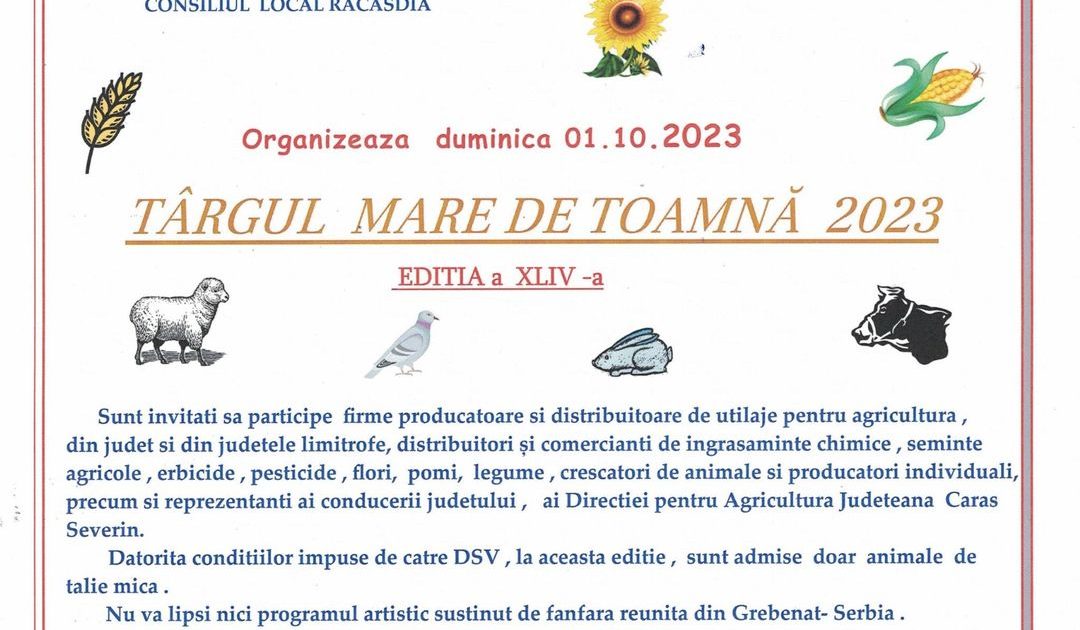 EVENIMENTUL TOAMNEI LA RACASDIA!