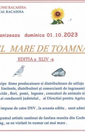 EVENIMENTUL TOAMNEI LA RACASDIA!