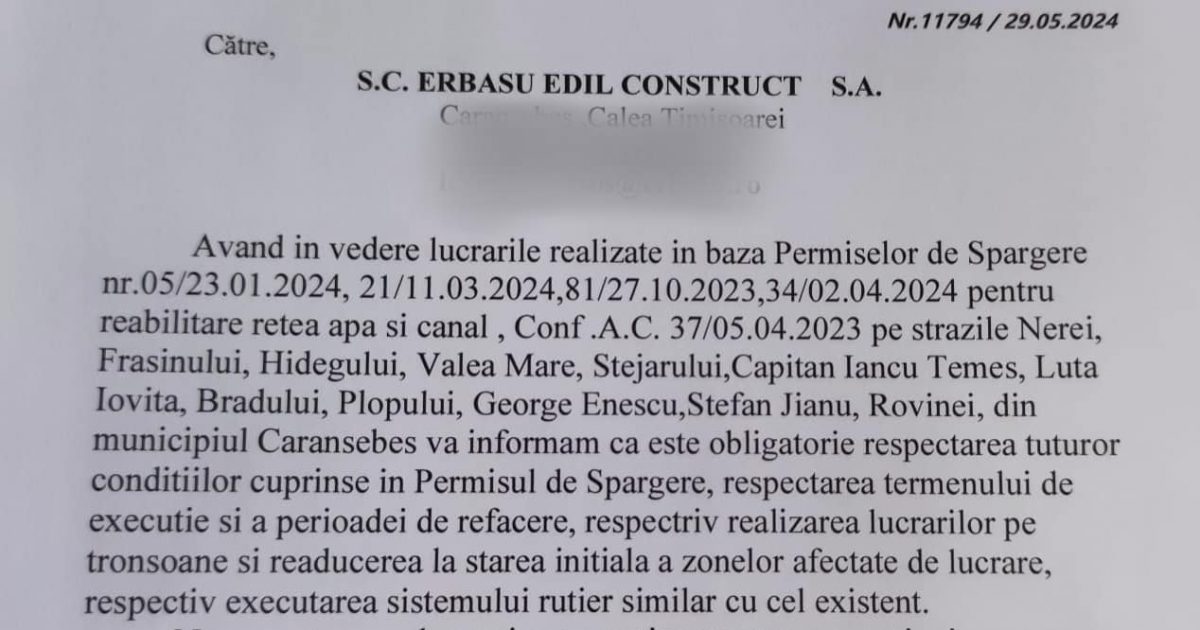 CARANSEBES! FELIX BORCEAN DA UN ULTIMATUM PENTRU REPARAREA STRAZILOR DISTRUSE! URMEAZA AMENZI!