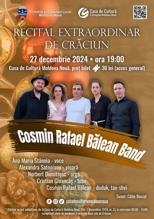 „Magia Muzicii” la Moldova Nouă: Cosmin Rafael Bălean și invitații săi, într-un recital de poveste