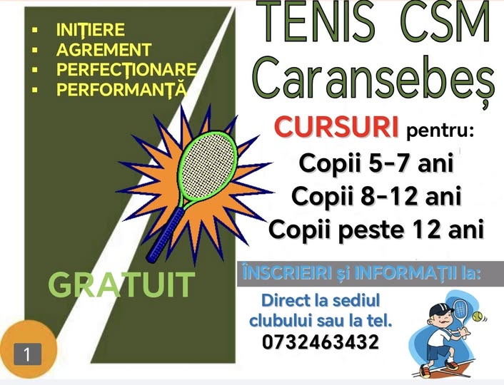 CSM Caransebeș lansează secția de tenis pentru copii – Începe aventura sportivă!