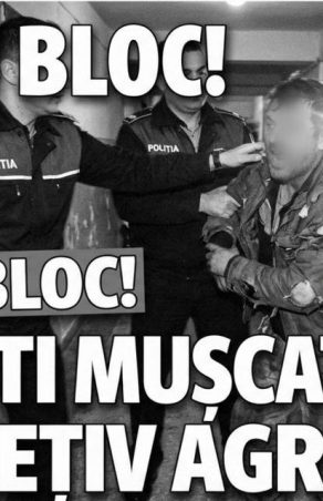 SCANDAL MONSTRU ÎN BOCȘA! Trei polițiști, MUȘCAȚI ca de un animal sălbatic de un bărbat turbat care a distrus un local și a terorizat o femeie!