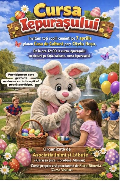 SENZAȚIONAL LA OȚELU ROȘU! IEPURAȘUL, BUMBLEBEE ȘI DJ VENUS VIN CU DARURI ȘI SURPRIZE PENTRU COPII! NU RATA O ZI DE BASM!